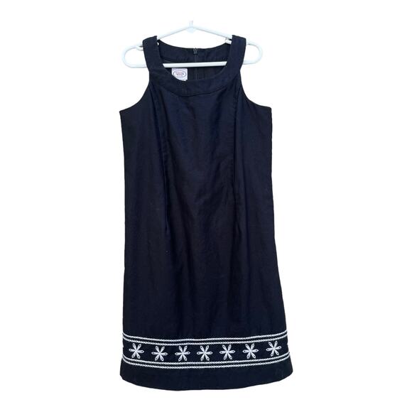 Talbots Kids Other - Talbot's Black Dress with White Embroidered Hem Back Zip Fully Lined Girl's 7